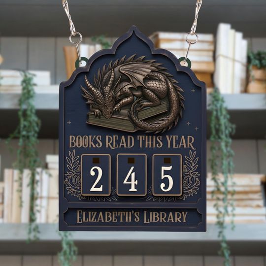 Discover Vintage Book Tracker Sign, Personalized Reading Counter, Library Decor, Book Lover Gift