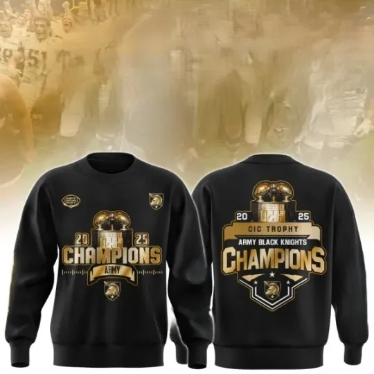 Discover Army Black Knights Football Crewneck Sweatshirt 2D 2025 CIC Cup Victory