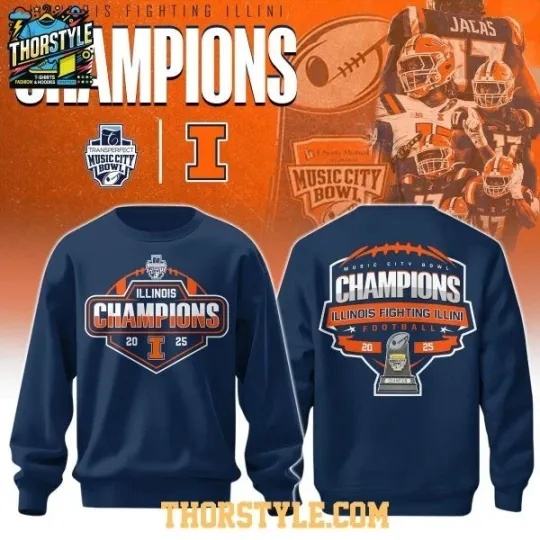 Discover Illinois Music City Bowl Champions 2025 Sweatshirt 2D