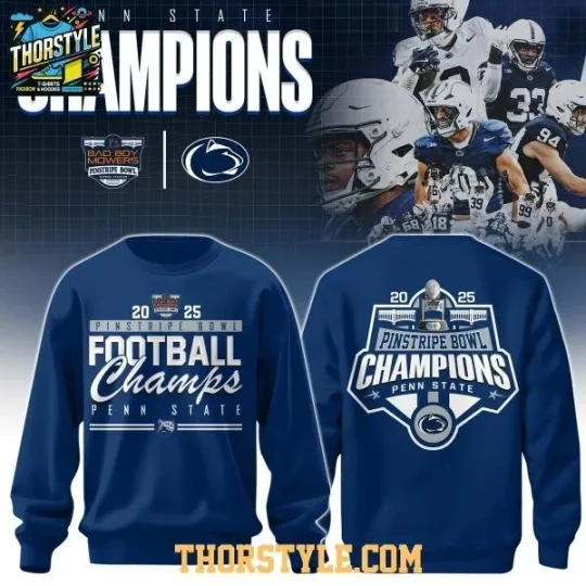 Discover Penn Nittany Pinstripe Champions 2025 Sweatshirt 2D