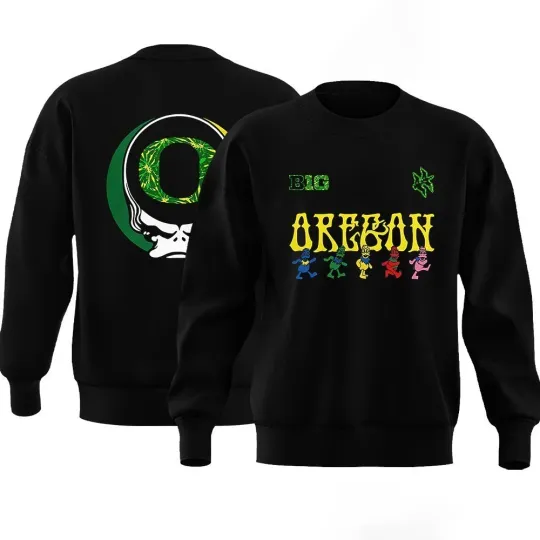 Grateful Dead x Oregon Duck Mascot Parody Logo Double-Sided SweatShirt