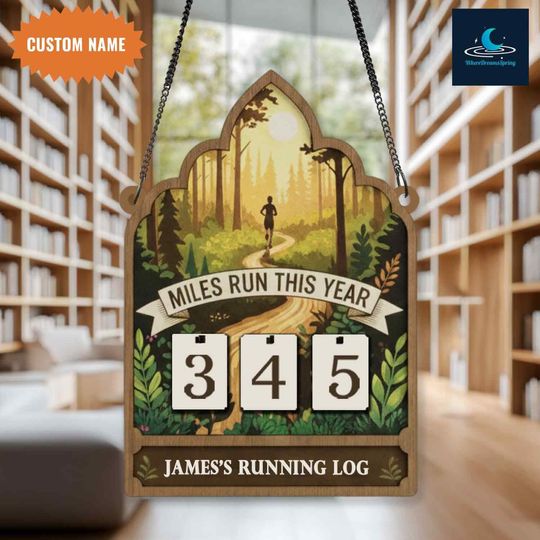 Discover Personalized Running Miles Tracker Sign, Custom Run Log Board, Runner Mileage Display, Yearly Mileage Tracker, Runner Gift