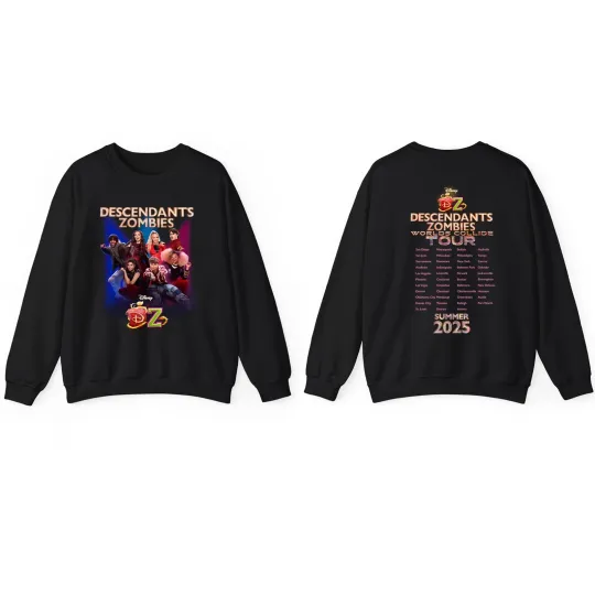 Descendants Zombies Worlds Collide Tour 2025 Navy Sweatshirt.