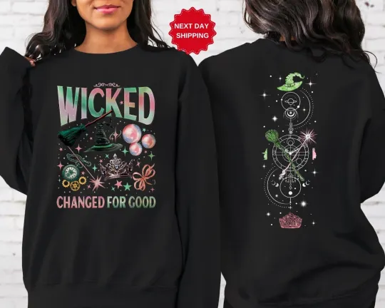 Discover Wicked Changed For Good SweatShirt, Wicked the Musical, Broomstick Magic Wand