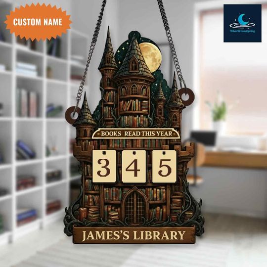Discover Custom Castle Book Read Tracker, Books Read This Year Counter, Book Tracker, Library Bookshelf Decor, Gifts for Readers, End of Book Gifts.