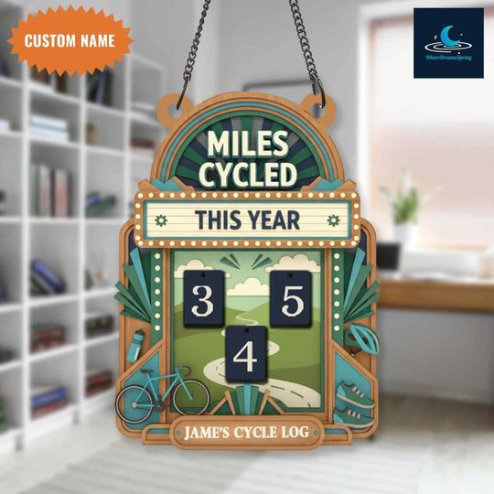 Discover Personalized Cycling Distance Log Board, Biker Mileage Log, Cyclist Progress Tracker, Personalized Cycling Sign, Bike Rider Gift.