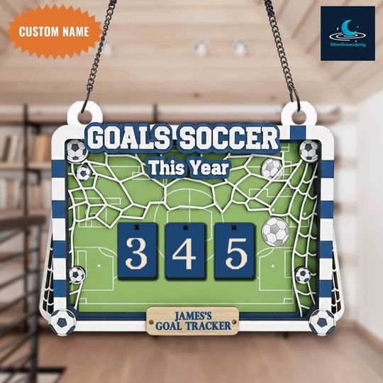 Discover Personalized Soccer Goal Tracker Sign, Soccer Record Board, Custom Kid Athlete Gift, Sports Room Decor, Goal Score Tracker Display