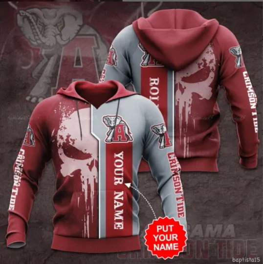 Discover Custom Hoodie Skull Albm Crimson Hoodie 3D Size S-5XL