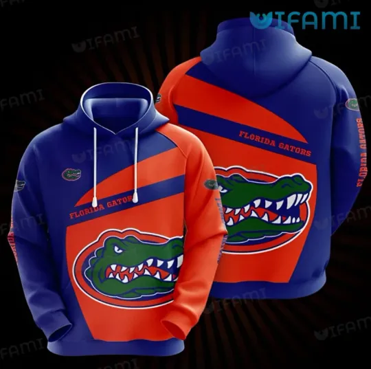 Gators Hoodie 3D Blue Orange Logo Florida Gators Gift Size: S-5XL