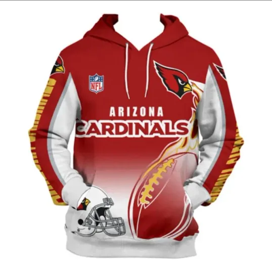 Discover Arizonna Cardinals American Football Hoodie 3D football 3D Sweatshirt Flame Balls