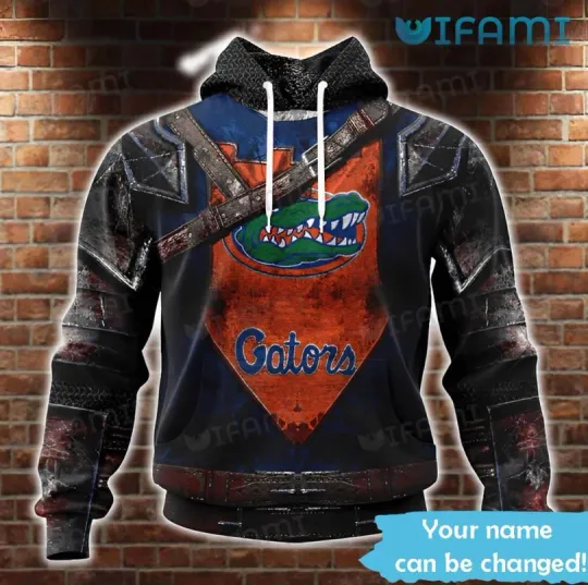 Florida Gators Hoodie 3D Warrior Design Custom Name Gators Gift Size S-5XL