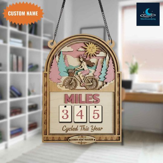 Discover Personalized Yearly Mileage Tracker, Bike Mileage Tracker, Gifts for Women Cyclists, Yearly Mileage Tracker for Cyclists, Fitness Lover Gift