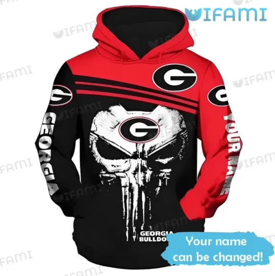 GA bulldogs Hoodie 3D Punisher Skull GA bulldogs Gift Size S-5XL