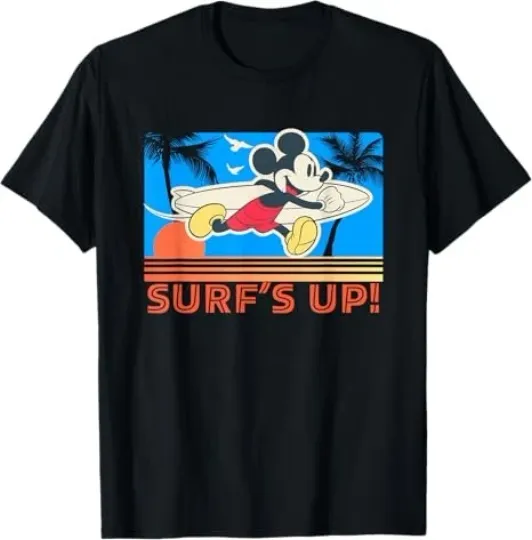 Discover Disney Mickey And Friends Mickey Surfing Retro Summer T-Shirt for Men Women