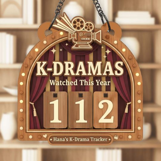 Discover Personalized K-Drama Tracker Sign, Wooden Book Log Decor, K-Drama Watch List Board, Gift for K-Drama Fans