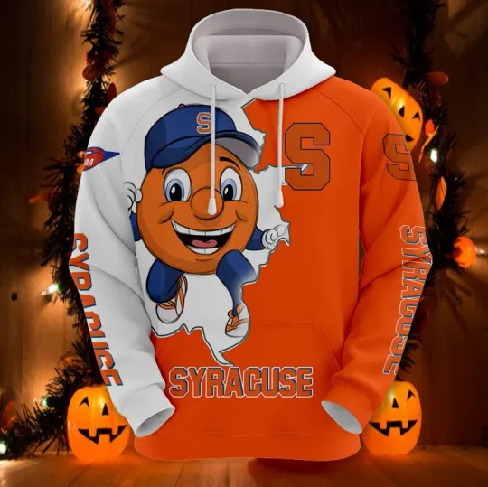 Discover Syracuse Orange Hoodie 3D Zip Hoodie Mascot Long Sleeve Gift for Fan Size S-5XL