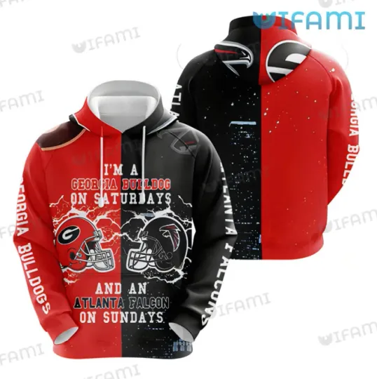 Discover GA bulldogs Hoodie 3D Bulldogs On Saturdays Falcon On Sundays Gift