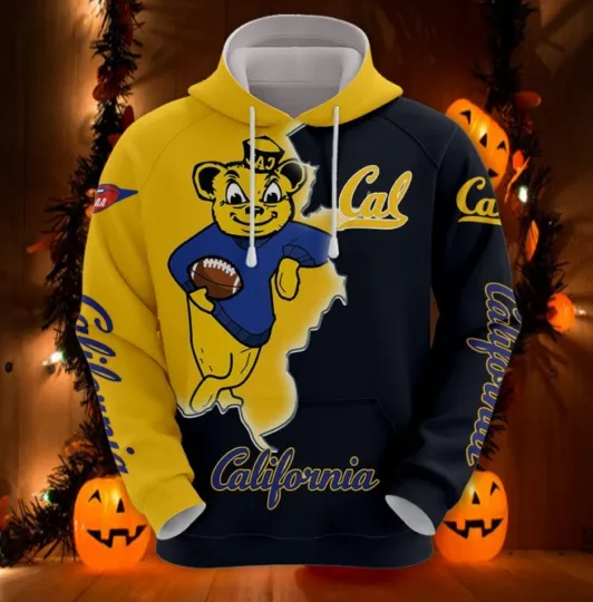 Discover California Golden Bears Hoodie 3D Zip Hoodie Mascot Long Sleeve Gift for Fan