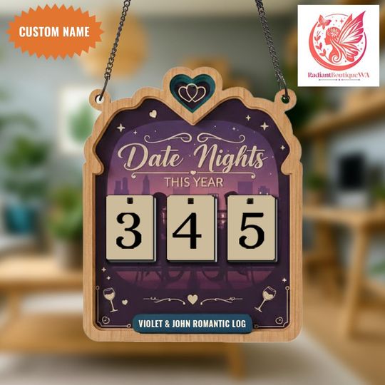 Date Nights This Year Tracker, Wooden Love Sign, Valentine Gift For Wife Husband, Gifts For Couples, Romantic Anniversary Gift