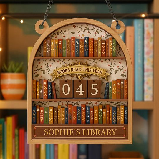 Personalized Wooden Book Page Tracker: Custom Reading Progress Board