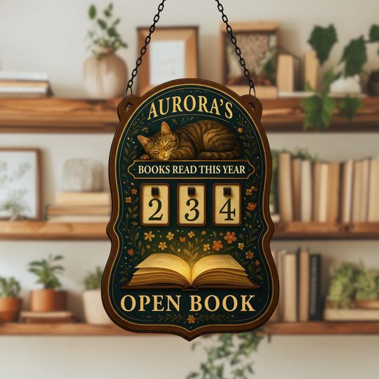 Personalized Books Read Tracker, Custom Book Lover Gift, Books Read This Year Counter, Bookworm Home Library Display, Reading Challenge
