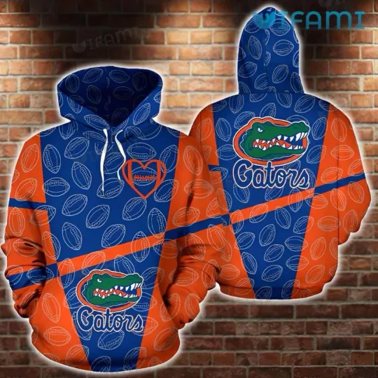Gators Hoodie 3D American Football Pattern Logo Florida Gators Gift