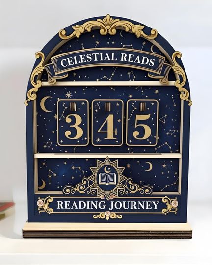 Discover Personalized Celestial Book Tracker, Night-Inspired Reading Counter, Dreamy Books Read This Year, Gift for Book Lovers