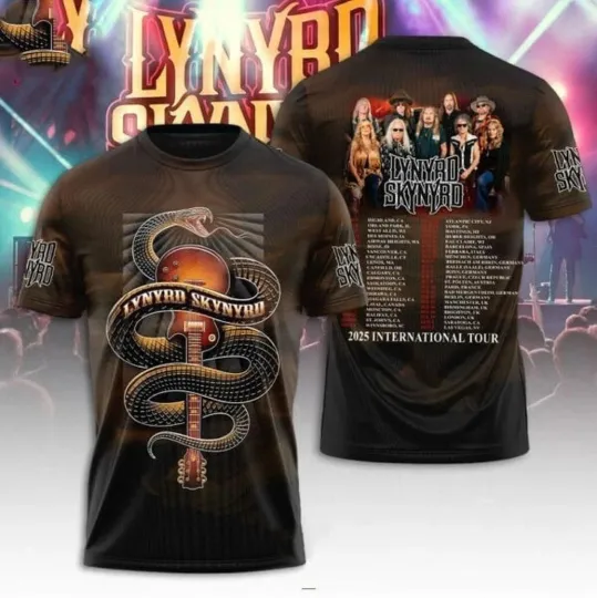 Discover Lynyrd Skynyrd 2025 International Tour Limited Edition 3D T-Shirt