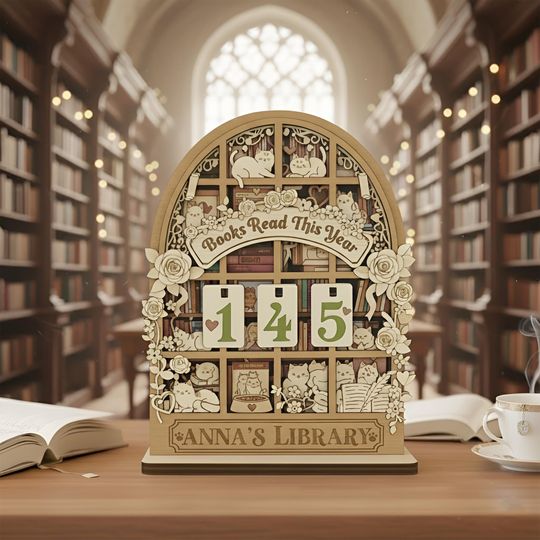 Discover Personalized Wooden Books Read Tracker Sign, Wall Decor for Book Lovers and Readers