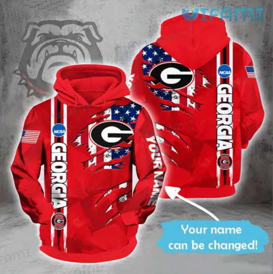 Discover GA bulldogs Hoodie 3D Usa Flag Custom Name GA bulldogs Gift