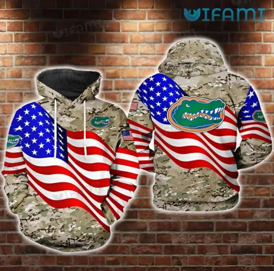 Gators Hoodie 3D Camouflage Mix Usa Flag Logo Florida Gators Gift Ver 1