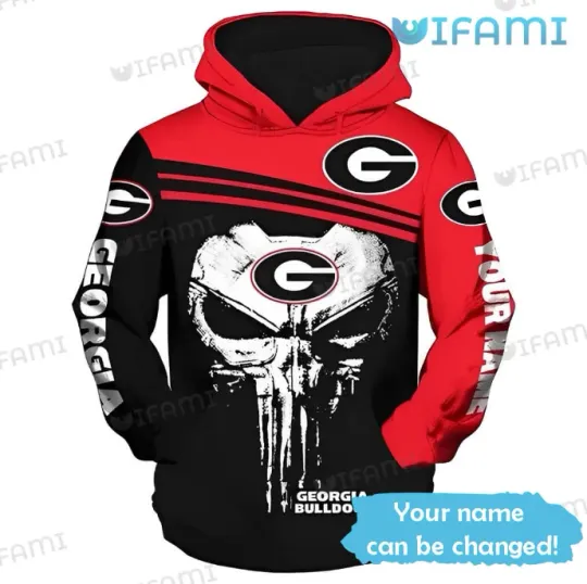 GA bulldogs Hoodie 3D Punisher Skull GA bulldogs Gift Size S-5XL