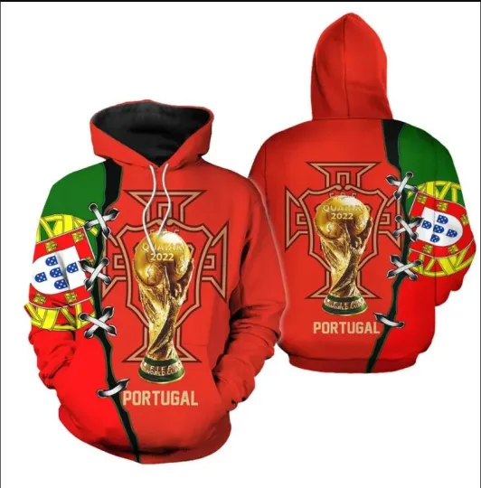 Discover Portugal Flag National Soccer Team, Portugal World Cup 2022 3D Hoodie