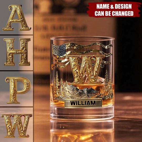 Discover Alphabet Initial For Whiskey, Bourbon... Lovers - Personalized Whiskey Glass