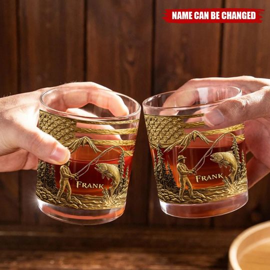 Discover Fishing For Life - Personalized Fishing Whiskey Glass