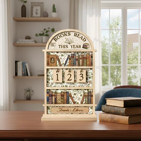 Discover Personalized Book Tracker, Reading Log, Custom Library Shelf Display, Book Lover Gift