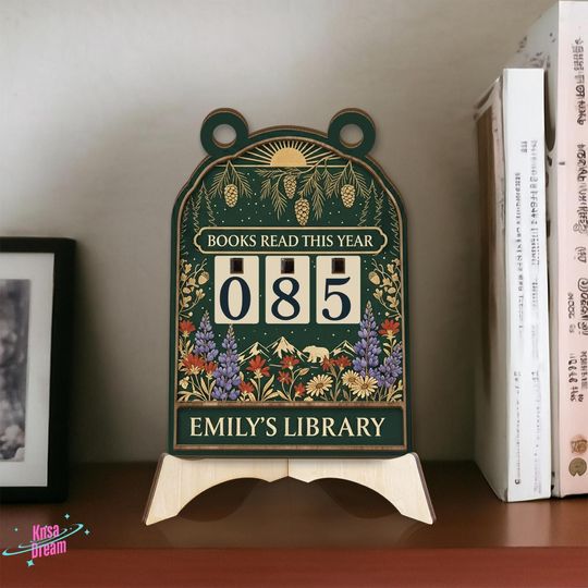 Discover Wilderness Books Read Tracker Plaque, Personalized Nature Library Decor, Mountain Custom Book Counter Sign, Unique Gift for Outdoor Reader