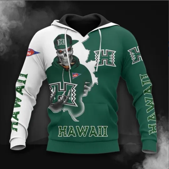 Discover Hawaii Rainbow Warriors Hoodie 3D Zip Hoodie Long Sleeve Zip Hoodie for Fan