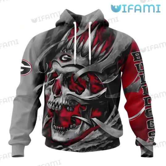 Discover GA bulldogs Skull Hoodie 3D GA bulldogs Gift Ver 1 Size S-5XL