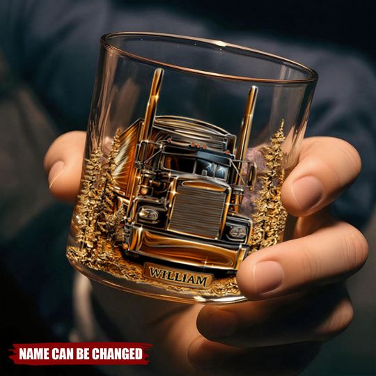 Discover Best Truck Driver - Personalized Trucker Whiskey Glass