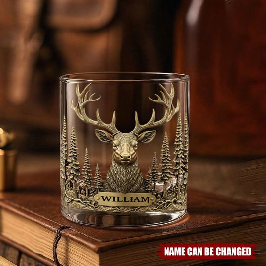 Discover Love Hunting - Personalized Hunting Whiskey Glass