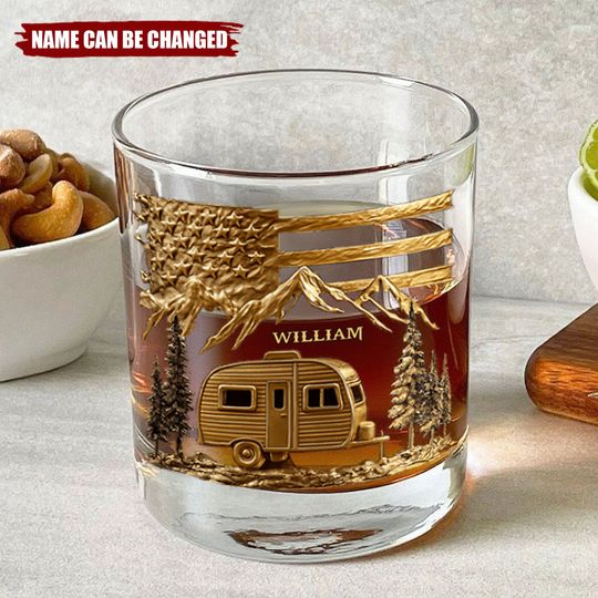 Discover Campfire & Whiskey - Personalized Camping Whiskey Glass