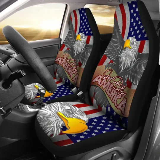Discover USA Eagle Bird Set of 2 Universal Front Car Seat Covers