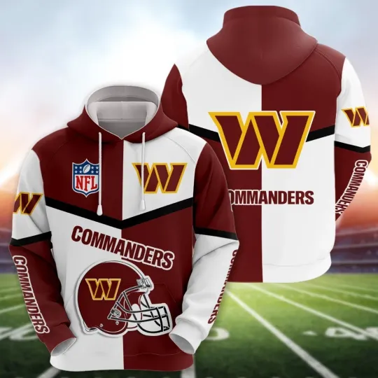 Washington Football Team Commanderss 3D Hoodie, Unisex Adults S-5XL