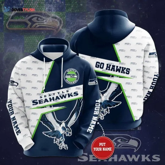 Discover Seattle Football Team Seahawkss 3D Hoodie, Unisex Adults S-5XL
