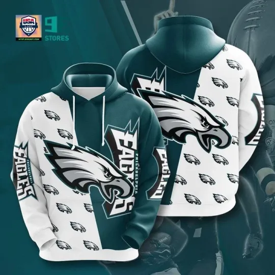 Discover Philadelphia Football Team Eagless 3D Hoodie, Unisex Adults S-5XL