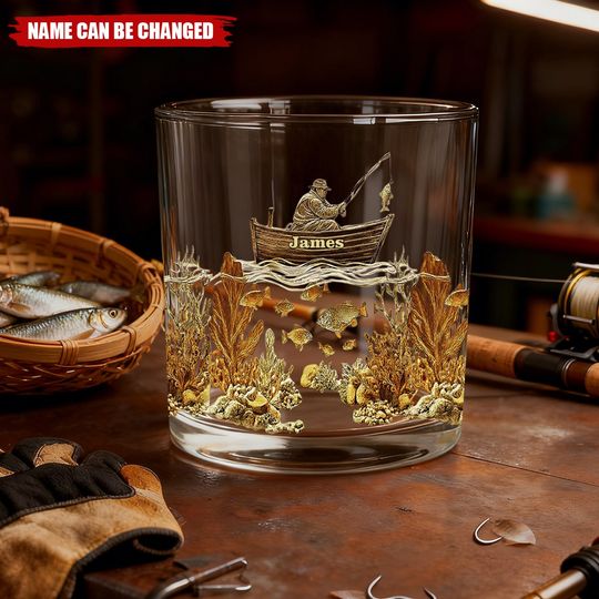Discover Fishing Man - Personalized Fishing Whiskey Glass, Gifts For Fishing Lovers