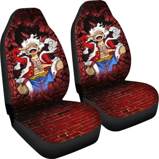 Anime Luffy Car Seat Cover, Universal Fit Auto Seat Protector, Car Accessories