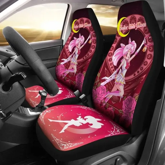 Discover Moon Car Seat Covers Set, Chibiusa Auto Accessories, Universal Fit Protector