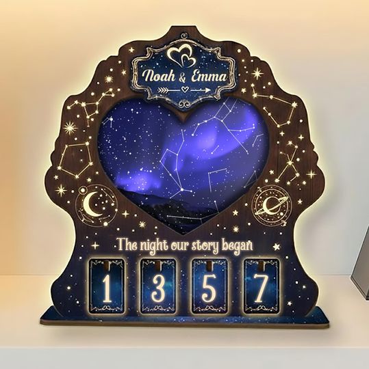 Discover Custom Days in Love Tracker Sign, Star Map Heart Decor,Day Weve Been Together, Couple Day Counter, Romantic Anniversary Gift,Valentine Gift